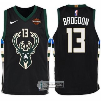 Camiseta Bucks Malcolm Brogdon Statement Harley 2017-18 Negro