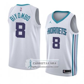 Camiseta Charlotte Hornets Bismack Biyombo Association 2018 Blan