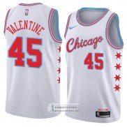 Camiseta Chicago Bulls Denzel Valentine Ciudad 2018 Blanco