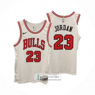 Camiseta Chicago Bulls Michael Jordan NO 23 Association Autentico Blanco