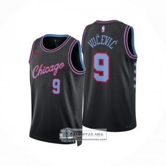 Camiseta Chicago Bulls Nikola Vucevic NO 9 Ciudad 2025-26 Negro