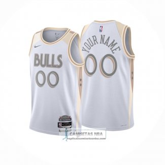 Camiseta Chicago Bulls Personalizada Ciudad 2024-25 Blanco