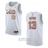 Camiseta Cleveland Cavaliers Ricky Rubio NO 13 Ciudad 2022-23 Blanco