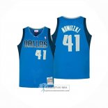 Camiseta Dallas Mavericks Dirk Nowitzki NO 41 Mitchell & Ness 2010-11 Azul