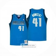 Camiseta Dallas Mavericks Dirk Nowitzki NO 41 Mitchell & Ness 2010-11 Azul