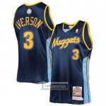 Camiseta Denver Nuggets Allen Iverson NO 3 Mitchell & Ness 2006-07 Azul2