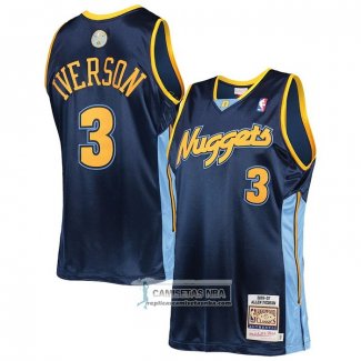 Camiseta Denver Nuggets Allen Iverson NO 3 Mitchell & Ness 2006-07 Azul2