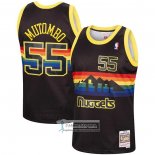 Camiseta Denver Nuggets Dikembe Mutombo NO 55 Mitchell & Ness 1991-92 Negro