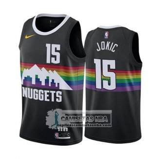 Camiseta Denver Nuggets Nikola Jokic Ciudad Negro