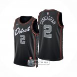 Camiseta Detroit Pistons Jared Cunningham NO 2 Ciudad 2024-25 Negro