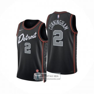 Camiseta Detroit Pistons Jared Cunningham NO 2 Ciudad 2024-25 Negro