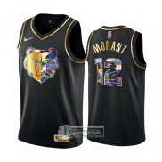 Camiseta Golden Edition Memphis Grizzlies Ja Morant NO 12 2021-22 Negro