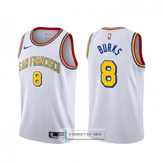 Camiseta Golden State Warriors Alec Burks Classic Edition 2019-20 Blanco