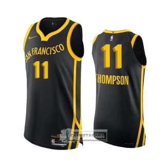 Camiseta Golden State Warriors Klay Thompson NO 11 Ciudad Autentico 2023-24 Negro