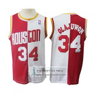 Camiseta Houston Rockets Hakeem Olajuwon Retro Rojo Blanco