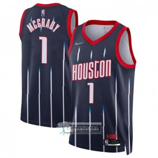 Camiseta Houston Rockets Tracy McGrady NO 1 Ciudad 2021-22 Azul