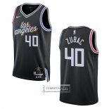 Camiseta Los Angeles Clippers Ivica Zubac NO 40 Ciudad 2022-23 Negro