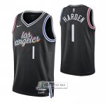 Camiseta Los Angeles Clippers James Harden NO 1 Ciudad Negro