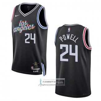 Camiseta Los Angeles Clippers Norman Powell NO 24 Ciudad 2022-23 Negro