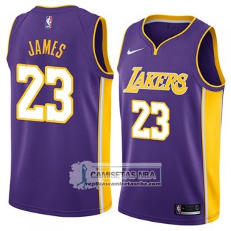 Camiseta Los Angeles Lakers Lebron James Statement 2018 Violeta