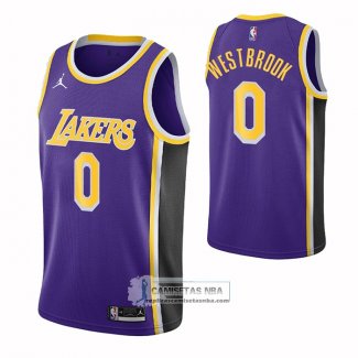 Camiseta Los Angeles Lakers Russell Westbrook NO 0 Statement 2021-22 Violeta