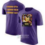 Camiseta Manga Corta Los Angeles Lakers James Commemorative Violeta