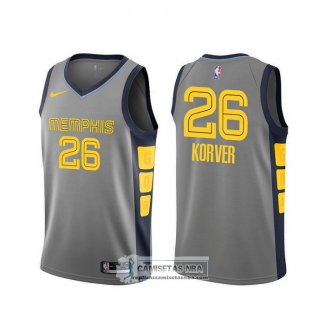 Camiseta Memphis Grizzlies Kyle Korver Ciudad Gris