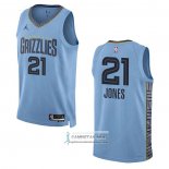 Camiseta Memphis Grizzlies Tyus Jones NO 21 Statement 2022-23 Azul