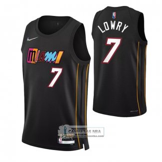 Camiseta Miami Heat Kyle Lowry NO 7 Ciudad 2021-22 Negro