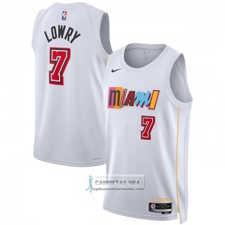 Camiseta Miami Heat Kyle Lowry NO 7 Ciudad 2022-23 Blanco