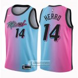 Camiseta Miami Heat Tyler Herro Ciudad 2020-21 Azul Rosa