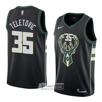 Camiseta Milwaukee Bucks Mirza Teletovic Statement 2018 Negro