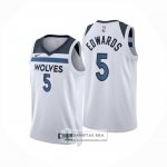 Camiseta Minnesota Timberwolves Anthony Edwards NO 5 Association 2024-25 Blanco