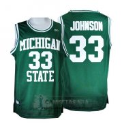 Camiseta NCAA Retro Michigan State Spartans Johnson Verde