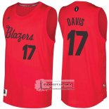 Camiseta Navidad Blazers Ed Davis 2016 Rojo