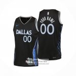 Camiseta Nino Dallas Mavericks Personalizada Ciudad 2025-26 Negro
