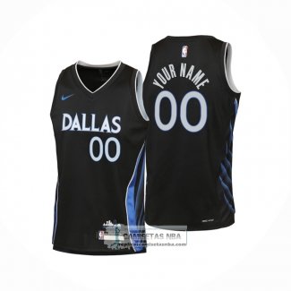 Camiseta Nino Dallas Mavericks Personalizada Ciudad 2025-26 Negro