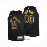 Camiseta Nino Los Angeles Lakers Personalizada Ciudad 2025-26 Negro