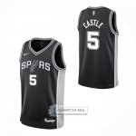 Camiseta Nino San Antonio Spurs Stephon Castle NO 5 Icon 2025-26 Negro