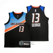 Camiseta Oklahoma City Thunder Paul George NO 13 Ciudad 2020-21 Negro