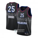Camiseta Philadelphia 76ers Ben Simmons Ciudad 2020-21 Negro