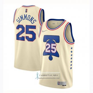 Camiseta Philadelphia 76ers Ben Simmons Earned 2020-21 Crema