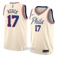 Camiseta Philadelphia 76ers Jj Redick Ciudad 2018 Crema