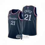 Camiseta Philadelphia 76ers Joel Embiid NO 21 Ciudad 2025-26 Azul