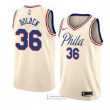 Camiseta Philadelphia 76ers Jonah Bolden Ciudad 2018 Crema