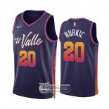 Camiseta Phoenix Suns Jusuf Nurkic NO 20 Ciudad 2023-24 Violeta
