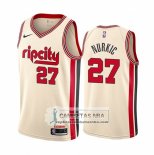 Camiseta Portland Trail Blazers Jusuf Nurkic Ciudad Crema