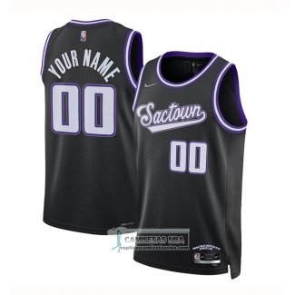 Camiseta Sacramento Kings Personalizada Ciudad 2021-22 Negro