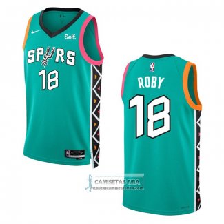 Camiseta San Antonio Spurs Isaiah Roby NO 18 Ciudad 2022-23 Verde