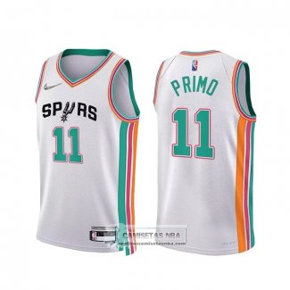 Camiseta San Antonio Spurs Joshua Primo NO 11 Ciudad 2021-22 Blanco
